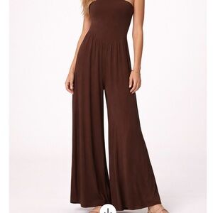 Wide leg jumpsuit NWOT removable straps